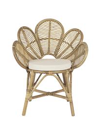 Krzesło ogrodowe z rattanu Flores, Stelaż: rattan, Rattan, beżowy, S 77 x G 62 cm