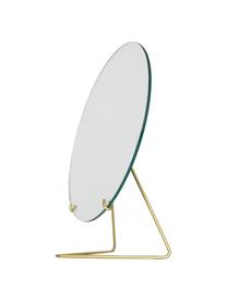 Okrągłe lusterko kosmetyczne ze stalową ramą Standing Mirror, Stelaż: stal malowana proszkowo, Odcienie złotego, S 30 x W 35 cm