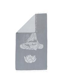 Fouta Buddha, Gris, blanco crudo, An 100 x L 180 cm