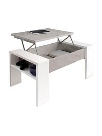 Mesa de centro abatible James, Paneles ecológicos de particulas de madera
Melamina, Beige, blanco, An 99 x Al 43 cm