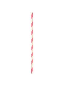 Papier-Strohhalme Agni in Weiß/Pink, 24 Stück, Papier, Weiß, Pink, Ø 1 x H 20 cm