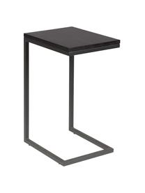 Stolik pomocniczy czarny Pia, Blat: drewno dębowe, lakierowan, Stelaż: metal malowany proszkowo, Czarny, S 40 x G 30 cm