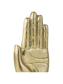 Buchstützen-Set Hand, 2-tlg., Sockel: Marmor, Goldfarben, Weißer Marmor, B 20 x H 22 cm