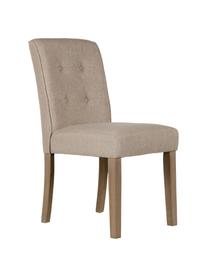 Chaise rembourrée en lin Capitone, Beige