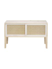 Aparador de madera de pino Rejilla, Blanco, An 115 x Al 68 cm