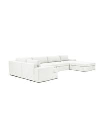 Divano componibile con rivestimento sfoderabile Russell, Rivestimento: 100% cotone Con 50.000 ci, Struttura: legno di pino massiccio c, Gambe: plastica, Tessuto bianco latte, Larg. 412 x Prof. 206 cm