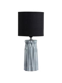 Lampada da comodino Glossy Glow, Paralume: tessuto, Base della lampada: ceramica, Grigio, nero, Ø 18 x Alt. 37 cm
