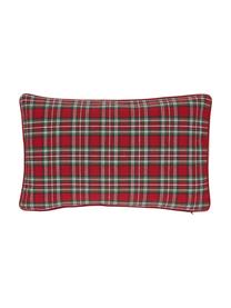 Housse de coussin rectangulaire Noël Stirling, Beige, rouge Bordure passepoilée : rouge