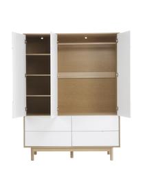 Šatníková skriňa Cassy, Svetlé drevo, biela, Š 148 x V 195 cm
