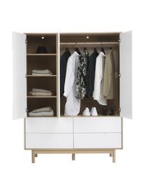 Šatníková skriňa Cassy, Svetlé drevo, biela, Š 148 x V 195 cm
