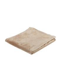 Nappe en velours beige Nicole, 100 % velours de polyester, Beige, Pour 4 à 6 pers. (larg. 140 x long. 200 cm)