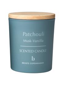 Bougie parfumée patchouli (musc, vanille), Bleu, brun clair