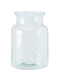 Handgefertigte Vase Eco aus recyceltem Glas, Recyceltes Glas, Transparent, Ø 19 x H 26 cm