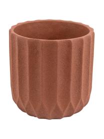 Cache-pot en béton Stripes, Céramique, Brun, Ø 15 cm x haut. 15 cm