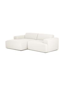 Ecksofa Melva (3-Sitzer) in Beige, Bezug: Polyester Der hochwertige, Gestell: Massives Kiefernholz, Spa, Füße: Kiefernholz Die Füße befi, Webstoff Beige, B 240 x T 144 cm