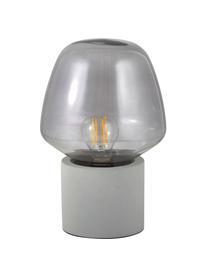 Kleine Tischlampe Christina mit Betonfuß, Lampenschirm: Glas, Lampenfuß: Beton, Betongrau, Grau, Ø 20 x H 30 cm