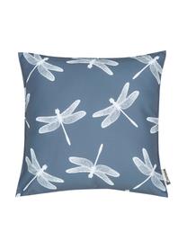 Outdoor-Kissen Dragonfly mit Libellenmotiven, 100% Polyester, Dunkelgrau, Weiss, 47 x 47 cm