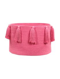 Aufbewahrungskorb Tassels, 97% Baumwolle, 3% recycelte Baumwolle, Pink, Ø 45 x H 30 cm