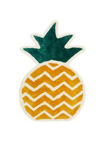 Koberec Pineapple, Viskóza, Žlutá, zelená, krémově bílá, Š 60 cm, D 90 cm