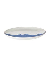 Platos llanos de porcelana Rosie, 2 uds., Porcelana, Blanco, azul, Ø 26 x Al 2 cm