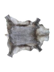 Afombra de piel de reno Dobri, Piel de reno, Tonos marrones, blanco, Piel de reno única 198, 75 x 115 cm