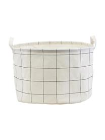 Panier de rangement Squares, Coton, polyester, soie synthétique, Blanc, noir, Ø 40 x haut. 25 cm