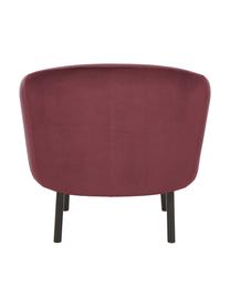 Fluwelen fauteuil Freja, Bekleding: fluweel (polyester), Poten: gepoedercoat metaal, Fluweel donkerrood, B 65 x D 72 cm