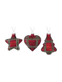 Kerstboomhangersset Scotty, 3 stuks, Rood, groen, Ø 8  x H 10 cm