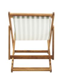 Inklapbare ligstoel Zoe, Frame: geolied acaciahout, Groen, wit, B 59 x D 91 cm