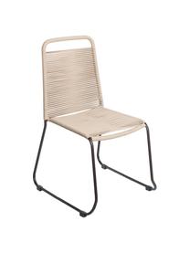 Sillas de jardín Sature, 2 uds., Estructura: acero inoxidable, recubie, Beige, An 53 x F 53 cm