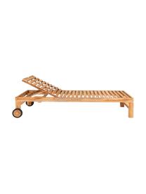 Bain de soleil en bois de teck avec rembourrage Andorre, Bois de teck, blanc crème, larg. 200 x long. 62 cm