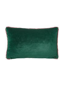 Housses de coussin rectangulaires en velours Jolly, 2 élém., Velours (100 % polyester), Vert foncé, larg. 30 x long. 50 cm