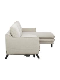 Divano letto angolare in tessuto beige con contenitore Charming Charlie, Rivestimento: 100% poliestere con sensa, Struttura: legno, truciolato, Beige, Larg. 228 x Prof. 150 cm, chaise-longue a sinistra