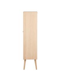 Vitrina de madera roble Century, estilo escandinavo, Patas: madera de roble, blanco p, Roble, transparente, An 36 x Al 143 cm