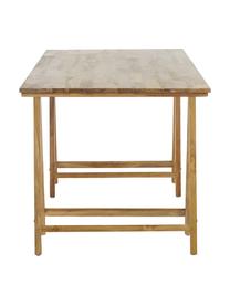 Massief houten tafel Trestle in scandi design, Natuurlijk teakhout, Teakhoutkleurig, B 180 x D 80 cm