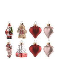 Baumanhänger-Set Santa aus Glas, 16 Stück, Bunt, Set mit verschiedenen Grössen