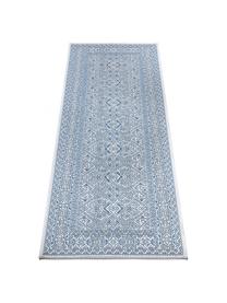 Gemusterter In- & Outdoor-Läufer Jaffa in Blau, 100 % Polypropylen, Blau, Cremefarben, B 70 x L 300 cm