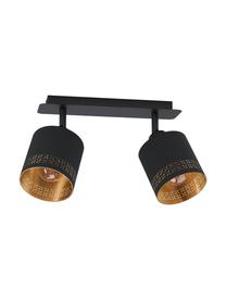 Faretti da soffitto Esteperra, Struttura: acciaio rivestito, Nero, dorato, Larg. 34 x Alt. 17 cm