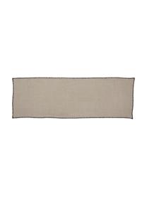 Leinen-Tischläufer Letia mit farblich abgesetzten Nähten, Leinen, Beige, Schwarz, 50 x 145 cm