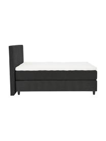 Cama continental de pana Eliza, Patas: madera de abedul maciza p, Terciopelo gris oscuro, 200 x 200 cm, dureza 3