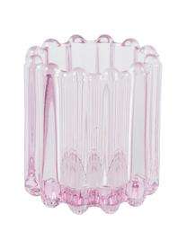 Teelichthalter Nizza, Glas, Rosa, transparent, Ø 7 x H 8 cm