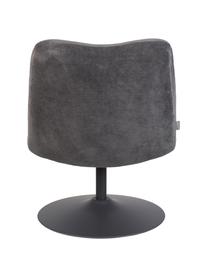 Loungefauteuil Bubba in donkergrijs, Bekleding: 90% polyester, 10% nylon), Frame: eucalyptus multiplex, Voet: gepoedercoat metaal, Donkergrijs, B 67 x D 81 cm