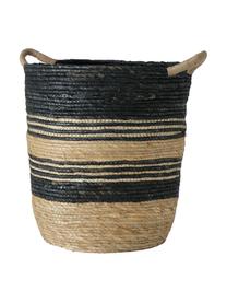 Panier de rangement fait main Ryka, 3 élém., Fibres de Xanthorrhoea, Noir, beige, Lot de différentes tailles