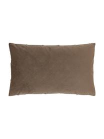 Housse de coussin en velours brun Luka, Velours (100 % polyester), Brun, larg. 30 x long. 50 cm