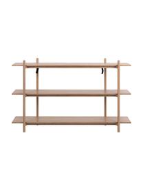 Wandrek Asbaek van hout met 3 planken, MDF met eikenhoutfineer, Bruin, B 150 cm x H 90 cm