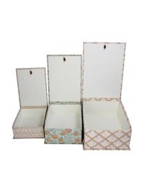 Handgefertigte Aufbewahrungsboxen Keepsake, 3er-Set, Papier, Mehrfarbig, Set mit verschiedenen Größen