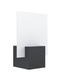 Aplique LED para exterior Adamello, Pantalla: vidrio, satinado, Negro, blanco, An 20 x F 28 cm