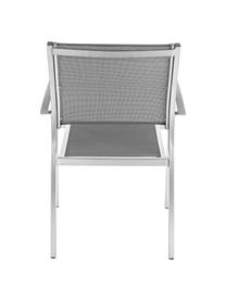 Silla con resposabrazos para exterior Irwin, Estructura: aluminio satinado, Asiento: textil, Acero, gris, An 54 x F 57 cm