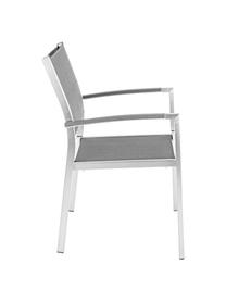 Silla con resposabrazos para exterior Irwin, Estructura: aluminio satinado, Asiento: textil, Acero, gris, An 54 x F 57 cm