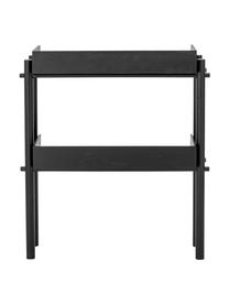 Scaffale con finitura in legno di quercia nero Yate, Pannello di fibra a media densità (MDF) con finitura in noce, Nero, Larg. 32 x Alt. 92 cm